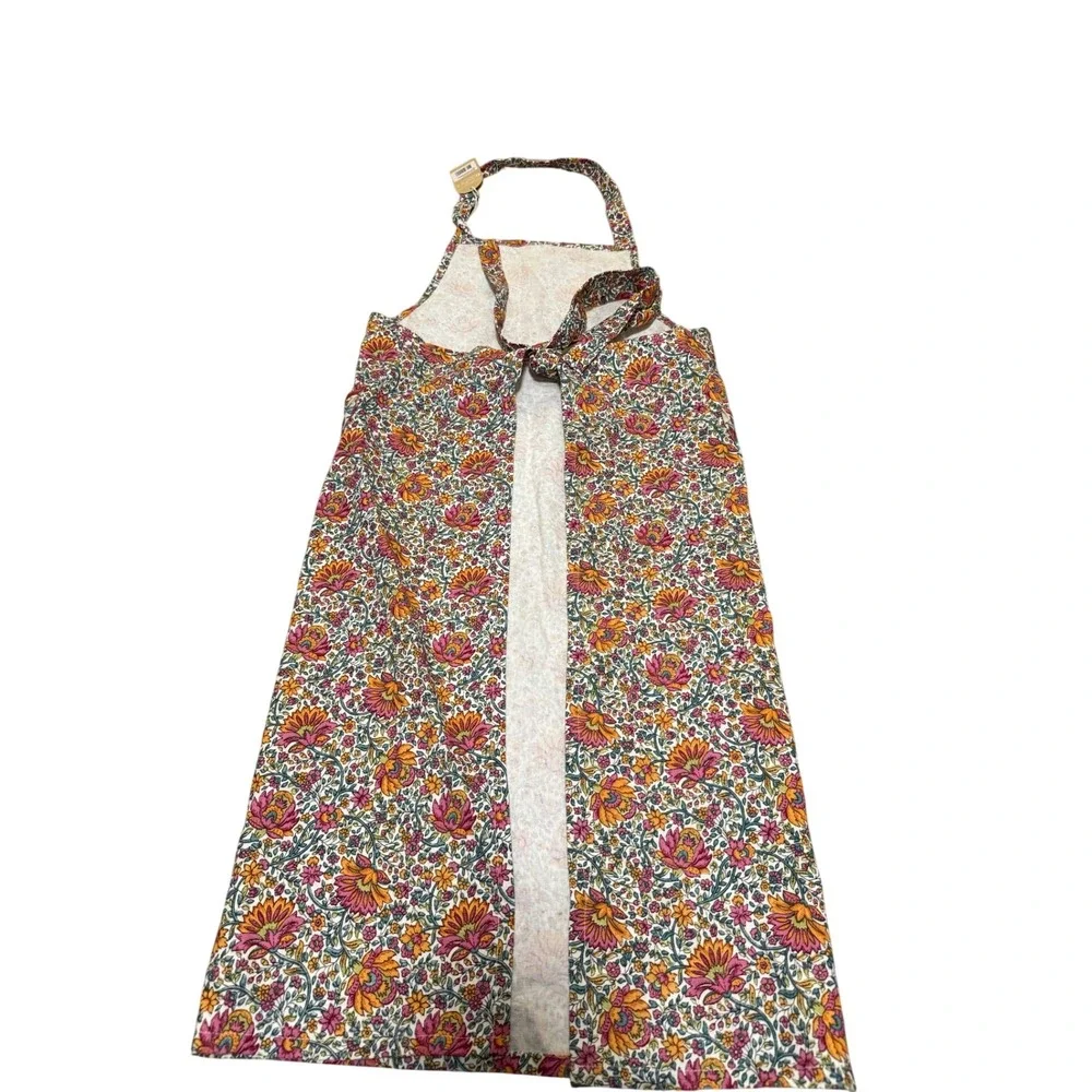 Louise Misha Mado Adult Apron Ivory Winter Garden Floral Organic Cotton NWT